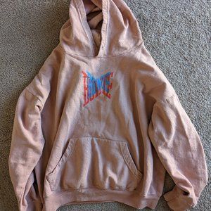 David Bowie Hoodie Pink Women's Large Just Dance